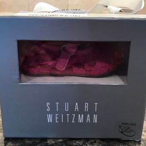 Stuart Weitzman Baby Lace Hot Pink Shoes Size 2